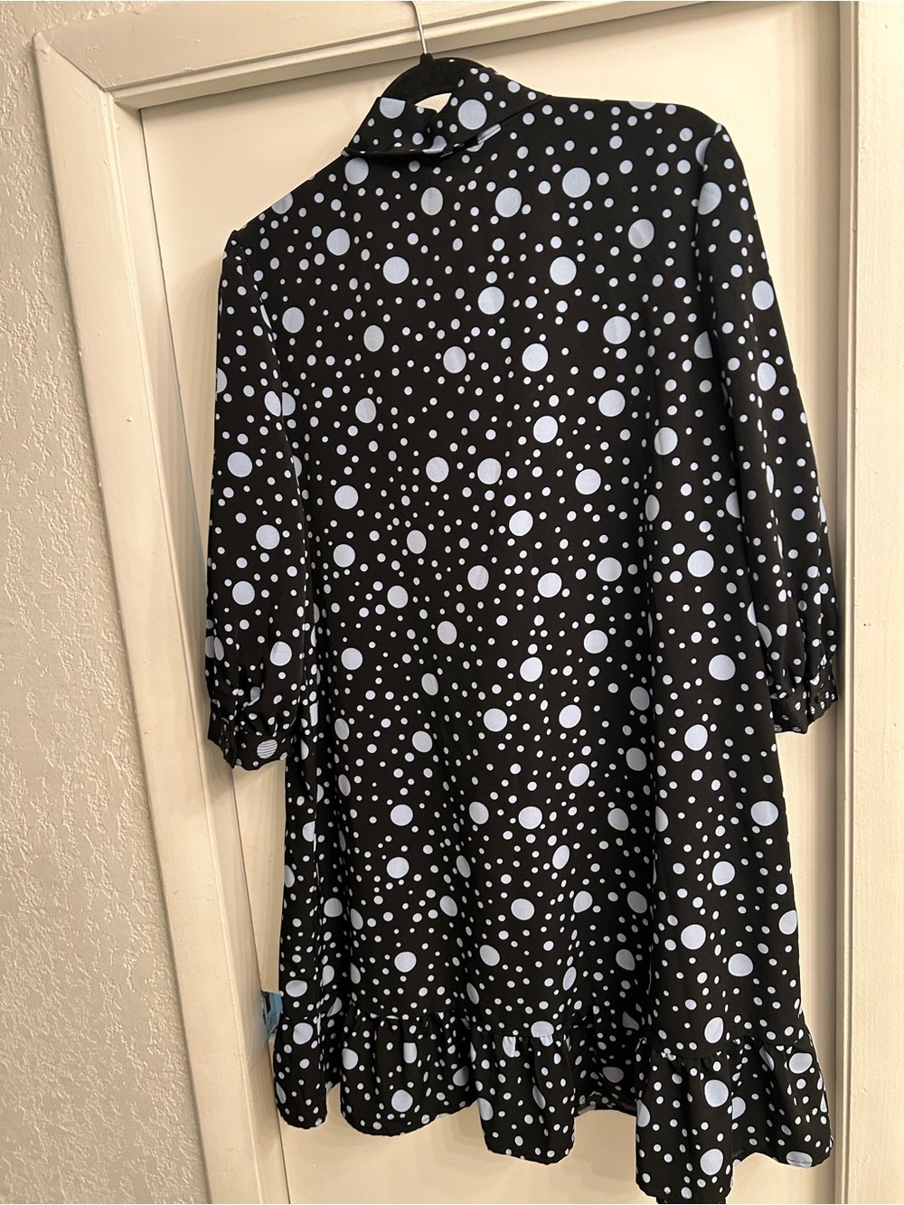 Who What Wear Black Dress with White Polka Dots